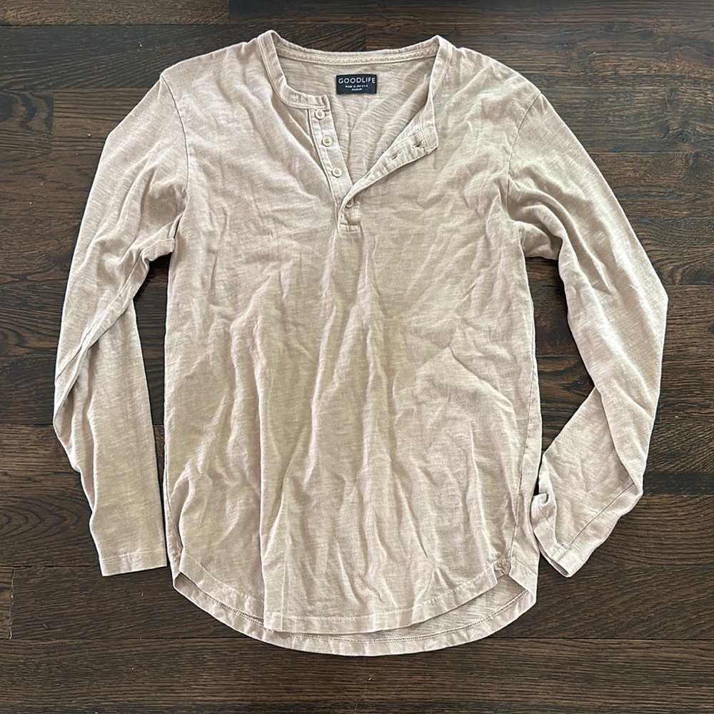 Goodlife Cream Long Sleeve Tee Classic Comfort